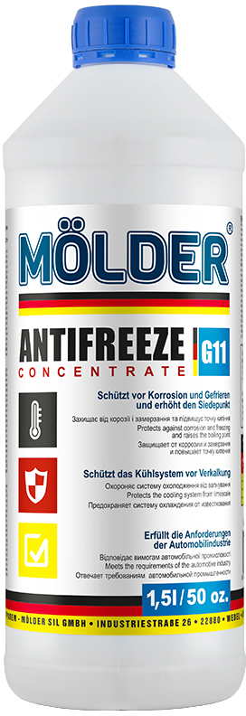 Охолоджувальна рідина MOLDER G11, концентрат, синій, 1,5 л (UKF-015-G11)